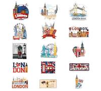 Raheem 15 Pcs Fridge Magnets London Set， Iconic London Souvenirs for Fridge, Kitchen & Office, Magnetic Design of Big Ben, Tower Bridge & Red Phone Box Perfect London Souvenirs Gifts