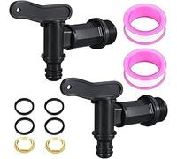 Raheem 2Pcs 3/4 Inch Water Butt Tap with Brass Nut Snap-Fit | BSP Thread, Plastic Connector for Garden, Hosepipe, Rain Barrel, Outdoor Universal Water Butt Replacement for Home Brew