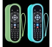 Raheem 2Pcs Cover for Sky Q Remote Control Protective Case Shockproof Silicone Cover Case Skin for Latest Cases for Original Sky Q Voice Remote Control Battery Back Protector Blue + Green