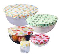 Raheem 5PCS Reusable Food Covers Elasticated Bowl Covers for Bread Proofing Fruit Vegetable Meat Preservation Sustainable Fresh Keeping Fruit Bowl Cover to Keep Out Fruit Flies
