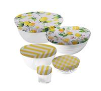 Raheem 5PCS Reusable Food Covers Elasticated Bowl Covers for Bread Proofing Fruit Vegetable Meat Preservation Sustainable Fresh Keeping Fruit Bowl Cover to Keep Out Fruit Flies Lemon