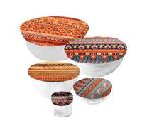 Raheem 5PCS Reusable Food Covers Elasticated Bowl Covers for Bread Proofing Fruit Vegetable Meat Preservation Sustainable Fresh Keeping Fruit Bowl Cover to Keep Out (General, D)