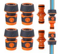 Raheem 6-Piece 3/4'' Garden Hose Connector Set, Includes 4 Hose Connectors + 2 Double Hose Connectors, Compatible with Gardena System, Ideal for Garden Watering, Car Wash, Household Use