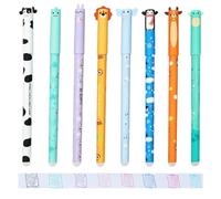 Raheem 8Pcs Erasable Gel Pens, 0.5mm Cute Cartoon Animal Rub Out Pens with Thermosensitive Ink, Range of Ink Colours, Smooth Writing for Student Stationery Office Supplies