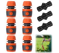 Raheem 9-Piece 1/2'' Garden Hose Connector Set Includes 6 Hose Connectors + 3 Double Hose Connectors Compatible with Gardena System, Ideal for Garden Watering, Car Wash, Household Use