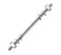 Raheem Axle for wheelbarrow wheel as replacement axle M12 made of stainless steel double threaded bolts with nuts, galvanised, length 160 mm for wheelbarrow, sack truck, hand cart and trolley