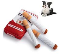 Raheem Dog Toy, Cigarette Dog Toy, Squeaky with a Box, Funny Cigar-Shaped Plush Chew Toy, Interactive Toy for Small, Medium and Large Dogs