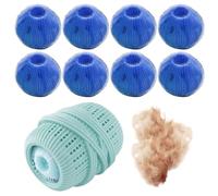 Raheem Laundry Balls Pet Hair Remover for Washing Machines - Reusable Fluff & Lint Remover, Dryer Balls, 1pc Rubber Tumble Balls 8 Pcs Nylon Laundry Balls for Pet Hair Catcher for Clothes & Carpet