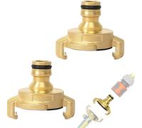 Raheem Pack of 2 Brass Quick Coupling, 1/2 Inch Garden Hose Quick Couplings Compatible with System Geka, Claw Coupling Adapter for Gardena Coupling 1/2 Inch