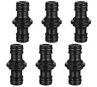 Raheem Pack of 6 1/2 Inch Double Plug Garden Hose Connections Hose Coupling Gardena Coupling Double Plug Hose Connection Extension for Garden Home Hose (Black)