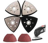 Raheem Set of 4 Sanding Plate Triangle 93 mm Sanding Plate with 24 x Sandpaper for Fine Sanding Plate Multitool Sanding Plate Sanding Plate for Precision Work on Wood, Metal, Sanding