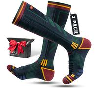 Rahhint 2 Pairs Merino Wool Ski Socks for Men,Compression Snowboard Socks, Knee High Thick Thermal Socks for Cold Weather，Breathable Quick Dry,Anti wear & Non slip,Size 3-15