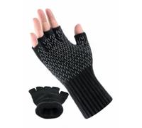 Rahhint Alpaca Wool Double-Layer Fingerless Women Warm Gloves for Winter | Anti-Slip Grip Palm for Typing Driving Walking & Outdoor Winter Work in Cold Weather
