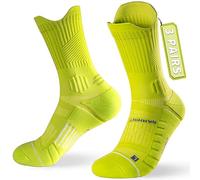 Rahhint Coolmax 3 Pack Compression Running Socks Men Women Anti Blister Socks Walking Socks with TAB Design, Compression Zone, Venting Mesh Network and Arch Support，Multicolour 3-5