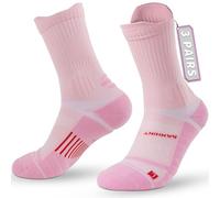 Rahhint Coolmax Compression Running Socks for Women Cooling Cushion Walking Crew Moisture Wicking Anti-Blister Arch Support Trail Tennis Marathon Socks 12 Pairs