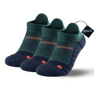 Rahhint Pro Coolmax Anti-Blister Cushioned Running Socks Ankle Compression for Women and Men, Lightweight Summer Marathon Walking Training (3 Pairs)
