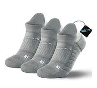Rahhint Pro Coolmax Anti-Blister Cushioned Running Socks Ankle Compression for Women and Men, Lightweight Summer Marathon Walking Training (3 Pairs)