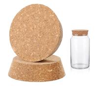 RAHHLIZS 2PCS Large Tapered Cork Stoppers, 3.56-2.99in Cork Lids for Jars | Brown Tapered Cork Stoppers, Corks For Crafts, Wooden Cone Plugs For Mason Jars, Kitchen Storage & Wedding Favor Jar Corks