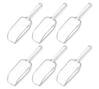RAHHLIZS 6 Pcs Clear Plastic Ice Scoop, 4.37 Inch Small Ice Cream Scoop,Multi-Purpose Scoopers for Food, Mini Scoop for Canisters Candy Popcorn Coffee Flour Sugar Dry Goods