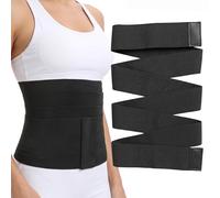RAHHLIZS Waist Trainer Belt for Women Adjustable Workout Slimming Body Shaper Belt Gym Waist Trainer for Women and Men Weight Loss Belly Sweat Band Waist Trimmers Black