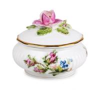 Rahm Royal Albert Moss Rose Small Decorative Tin - Porcelain Tin with Lid - Approx 6cm - Collectible