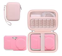 RAIALL Camera Case for Kodak PIXPRO FZ45 Digital Camera, 1* Hard Carrying Case Protective Travel Bag with a Wriststrap + 1* Soft Silicone Protective Cover, Pink+Pink
