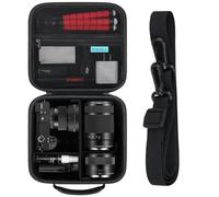RAIALL Camera Case for Sony Alpha a6000/a6100/a6300/a6400/a6500/a6600/a6700 Mirrorless Digital Camera and Lens, Vlogging Camera Hard Protective Travel Bag with a Shoulder Strap and 3 Dividers, Black