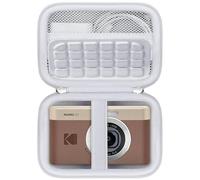 RAIALL Carrying Case for Kodak PIXPRO C1 Friendly Zoom Digital Camera, Compact Point and Shoot Vlogging Camera Hard Travel Bag, Mesh Pocket for Battery, SD Cards and USB Cable, White