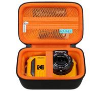 RAIALL Carrying Case for KODAK PIXPRO WPZ2 Rugged Waterproof Digital Camera, Underwater Photography Camera Hard Travel Bag, Mesh Pocket for Battery, USB Cable and SD Card, Black+Orange