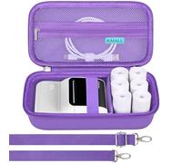 RAIALL Carrying Case for NelkoGlobal M100 Label Maker, NelkoGlobal M100 Inkless Thermal Bluetooth Label Printer Bag, Handheld Barcode Labeler Storage Holder, Pocket Fits Label Paper and Cable, Purple