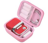 RAIALL Carrying Case for Phomemo M150 Label Maker Machine, Hard Storage Box for M150 Bluetooth Sticker Printer, Travel Bag with Mesh Pocket fits Printer Labels and USB Cable, Pink