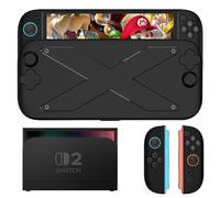 RAIALL Case for Nintendo Switch 2 Game Console (2025), Comprehensive Protection Include Detachable Front Shell, Body Protective PC Shell, TPU Grip Cover for Joy-Con Controller, Black