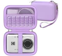 RAIALL Digital Camera Case for Kodak PIXPRO FZ55/FZ53/FZ45/FZ43/C1 Camera, Point and Shoot Vlogging Camera Hard Travel Bag, Mesh Pocket for Charging Adapter, USB Cable, SD Card and Batteries, Purple