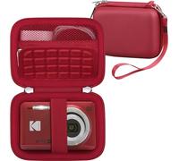 RAIALL Digital Camera Case for Kodak PIXPRO FZ55/FZ53/FZ45/FZ43/C1 Camera, Point and Shoot Vlogging Camera Hard Travel Bag, Mesh Pocket for Charging Adapter, USB Cable, SD Card and Batteries, Red