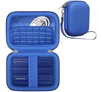 RAIALL Hard Carrying Case for Samsung T7 Shield Portable SSD 1TB 2TB 4TB, External Hard Drive Storage Travel Bag, Mesh Pocket for USB Cable Accessoriess, Blue