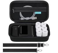 RAIALL M100 Label Maker Case for NelkoGlobal M100 Label Printer, Portable Mini Bluetooth Thermal Sticker Maker Carrying Bag, Hard Container Storage Holder Organizer for Printer Labels, Cable, Black