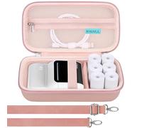 RAIALL M100 Label Maker Case for NelkoGlobal M100 Label Printer, Portable Mini Bluetooth Thermal Sticker Maker Carrying Bag, Hard Container Storage Holder for Printer Labels and USB Cable, Rose Gold