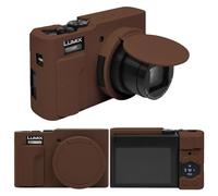 RAIALL Silicone Case for Panasonic LUMIX ZS99 Point and Shoot Camera, LUMIX ZS99 Soft Protective Silicone Sleeve Holder, Travel Lightweight Rubber Cover with Removable Lens Cover, Coffee