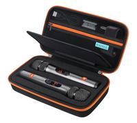 RAIALL Wireless Microphone Case for JBL Wireless Two Microphone System/JBL 2X Digital PartyBox Wireless Mic, Handheld Dual Mic Travel Bag for Singing or Karaoke for Receiver Adapter Batteries, Black