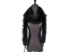 Raibertin 2 Yards/Pack Black Fluffy Marabou Feathers Boa Trim Decorative Crafts 1920s Accessories for Women Non Shedding Feather Boas Decorations for Christmas Clothes Dress Costume