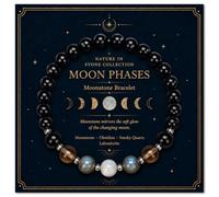 Raicegs Gemstone Crystal Bracelet Moon Phase Starry Night Sunrise Ocean, One Size, Stone, no gemstone