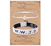 Raicegs WWJD Bracelet Cross String Bracelets for Women Men Christian Gift Jesus Bracelets Faith Religious Easter Christian Jewelry for Women, adjustable, Nickel, no gemstone