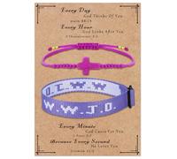 Raicegs WWJD Bracelet Cross String Bracelets for Women Men Christian Gift Jesus Bracelets Faith Religious Easter Christian Jewelry for Women, adjustable, Nickel, no gemstone