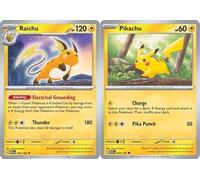 Raichu 026/165 - Pikachu- Pokemon 151 - Evolution Holo Rare 2 Card Lot