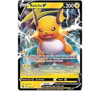 Raichu V 045/172 Ultra Rare Pokemon Card (SWSH Brilliant Stars) + 1x TitanCards® Toploader