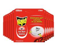 Raid Ant Bait Station, Long Lasting Ant Killer for Indoor and Outdoor Use, Destroys Nests, Pack of 12