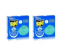 Raid Anti Mosquito Repellent Coils 10 - Against Mosquitoes and Tiger Mosquitoes (2 Packs of 10 Coils)