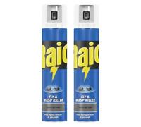 Raid Fly & Wasp Killer Spray 300ml x 2, Instant Fast-Acting Insecticide for Flying Insects - Indoor & Outdoor Use with Welari Thank You Card | (2 Pack)