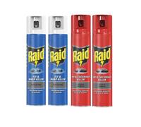 Raid Fly & Wasp Killer Spray Treatment Rapid Action 300Ml X 2 And Raid Ant & Cockroach Killer Spray Treatment 300Ml X 2