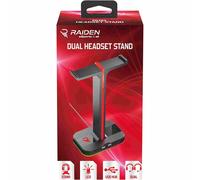 Raiden Dual Headset Stand with USB & LED Lighting
